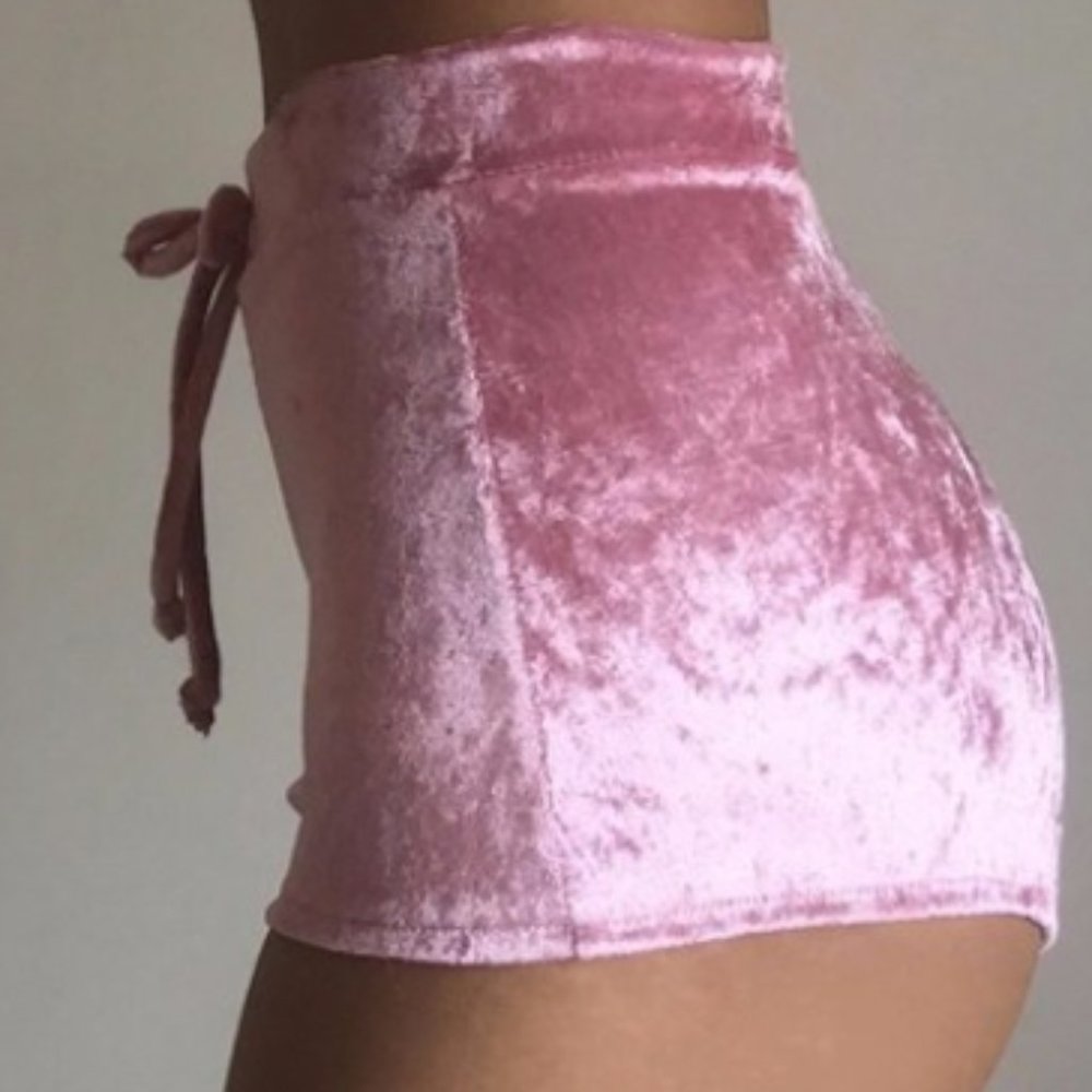 Pink Velvet Shorts